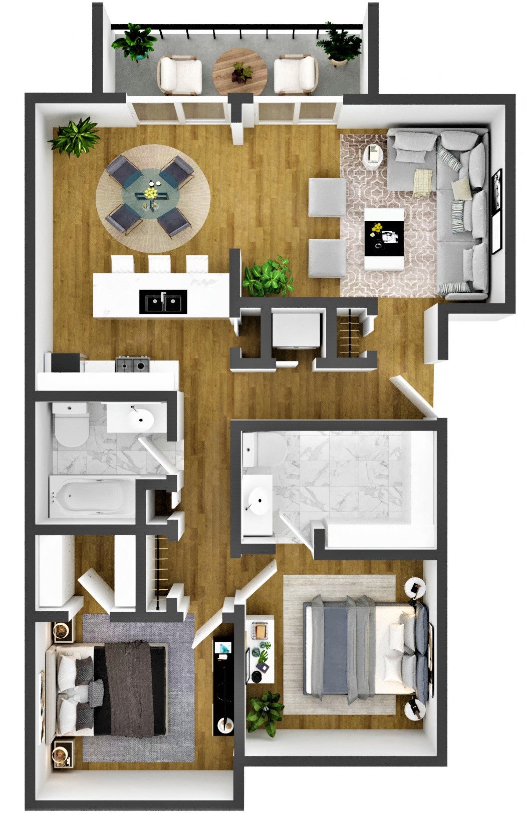 Two Bedroom Two Bath floor plan